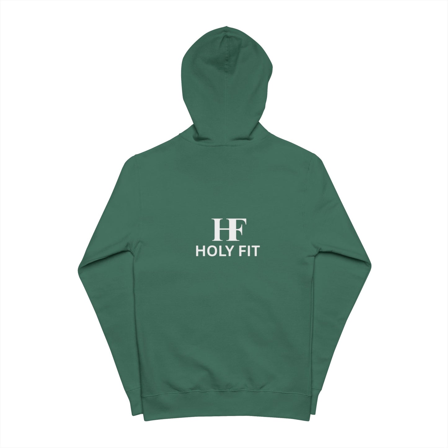 Holy Fit Unisex Fleece Zip Up Hoodie | Motivational Athletic Wear, Fitness Apparel, Cozy Layering Piece