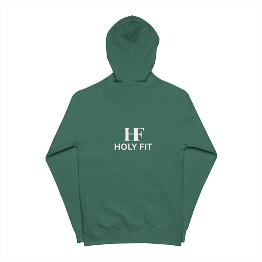 Holy Fit Unisex Fleece Zip Up Hoodie | Motivational Athletic Wear, Fitness Apparel, Cozy Layering Piece