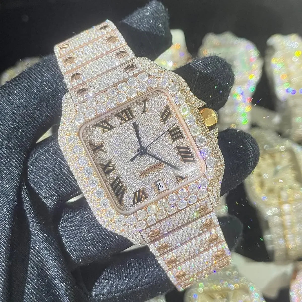 Wholesale Factory VVS Moissanite Diamond Watches Arabian Studded Wrist Iced Out Watch for Gift Hip Hop Iced Out Brand Watches