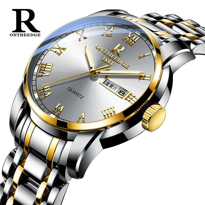 、RuiZhiYuan Swiss Fashion Watch - Waterproof Luminous Men's Alloy Quartz Watch, High-Value Business Dress Watch