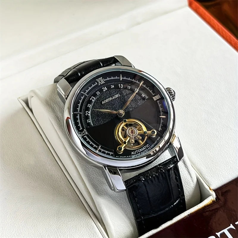 New Mechanical Watch, Fully Automatic, Hollow-Out, Luxurious Men's Watch, High Appearance Value, Cool, Best-Selling Watch for Men, Fashionable Business Casual, Stylish Trendy Men's Wristwatch, Top Choice for Gift-Giving, High