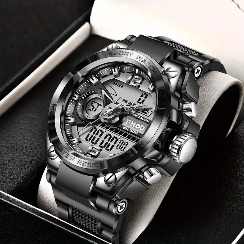 Digital Men Steel Military Wristwatch LED Quartz ClockSport Watch Male Big Watches Men Relogios Masculino