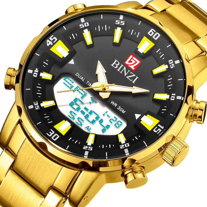 Top Brand Luxury Mens Quartz Gold Watches 2025 Men Sports Waterproof Man Wristwatch Chronograph Male Clock Relogio Masculino