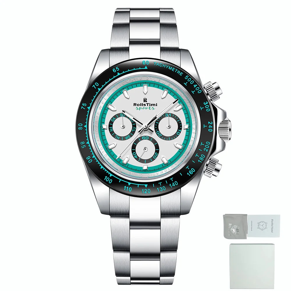 2025 new men's watch mechanical watch for Man RollsTimi top brand fashion automatic watch ceramic bezel stainless steel gift box