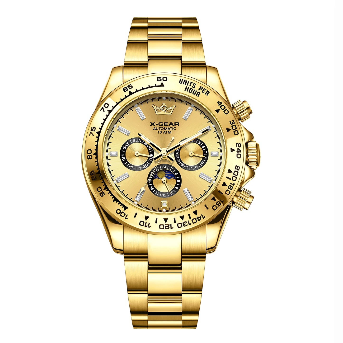 New Luxury Men's Watch – Automatic Mechanical Triple Sub-Dial Six-Hand Water-Resistant Luminous Stainless Steel Wristwatc