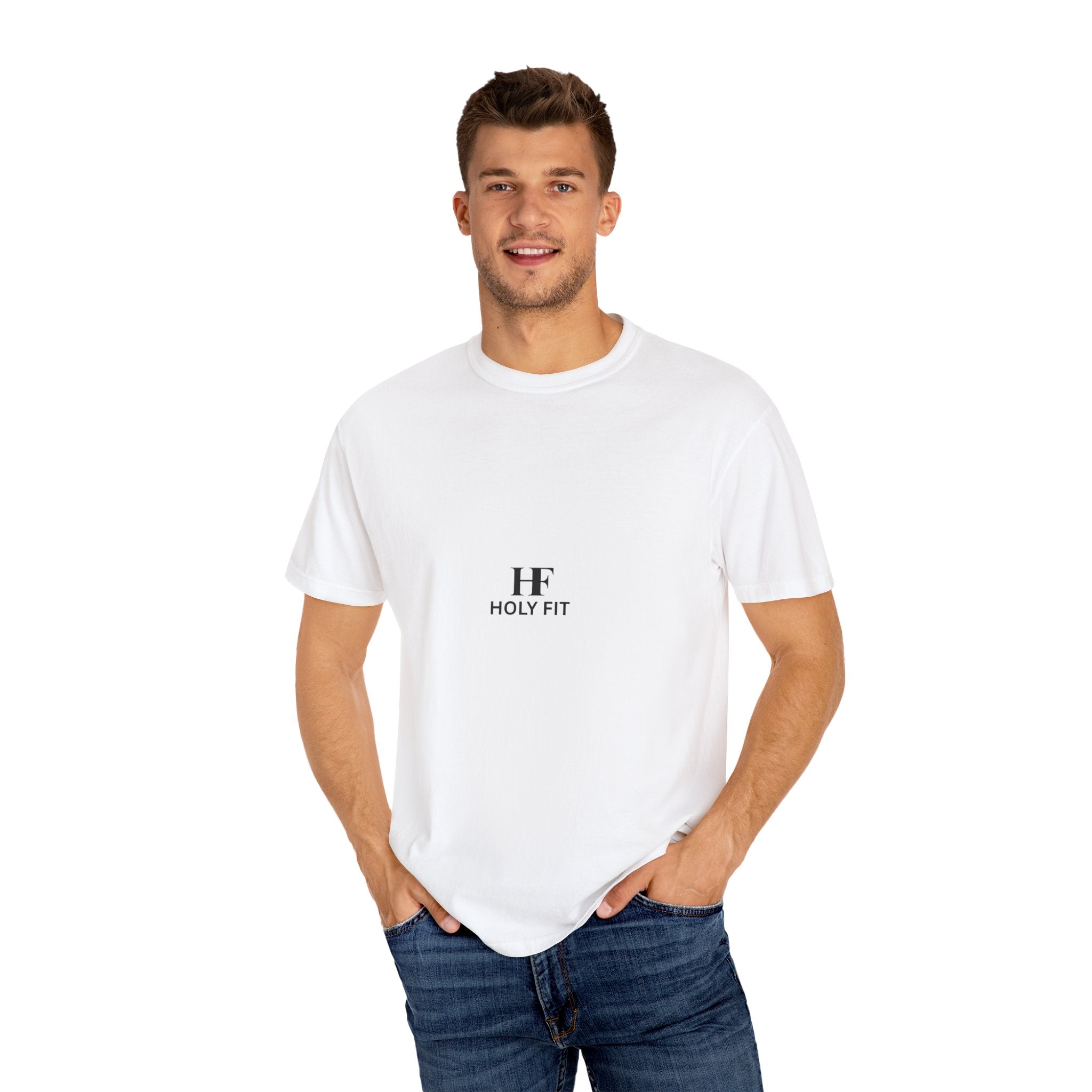 Holy Fit Garment-Dyed Unisex T-shirt, Casual Tee, Everyday Wear, Gym Apparel, Gift for Fitness Lovers, Birthday Present