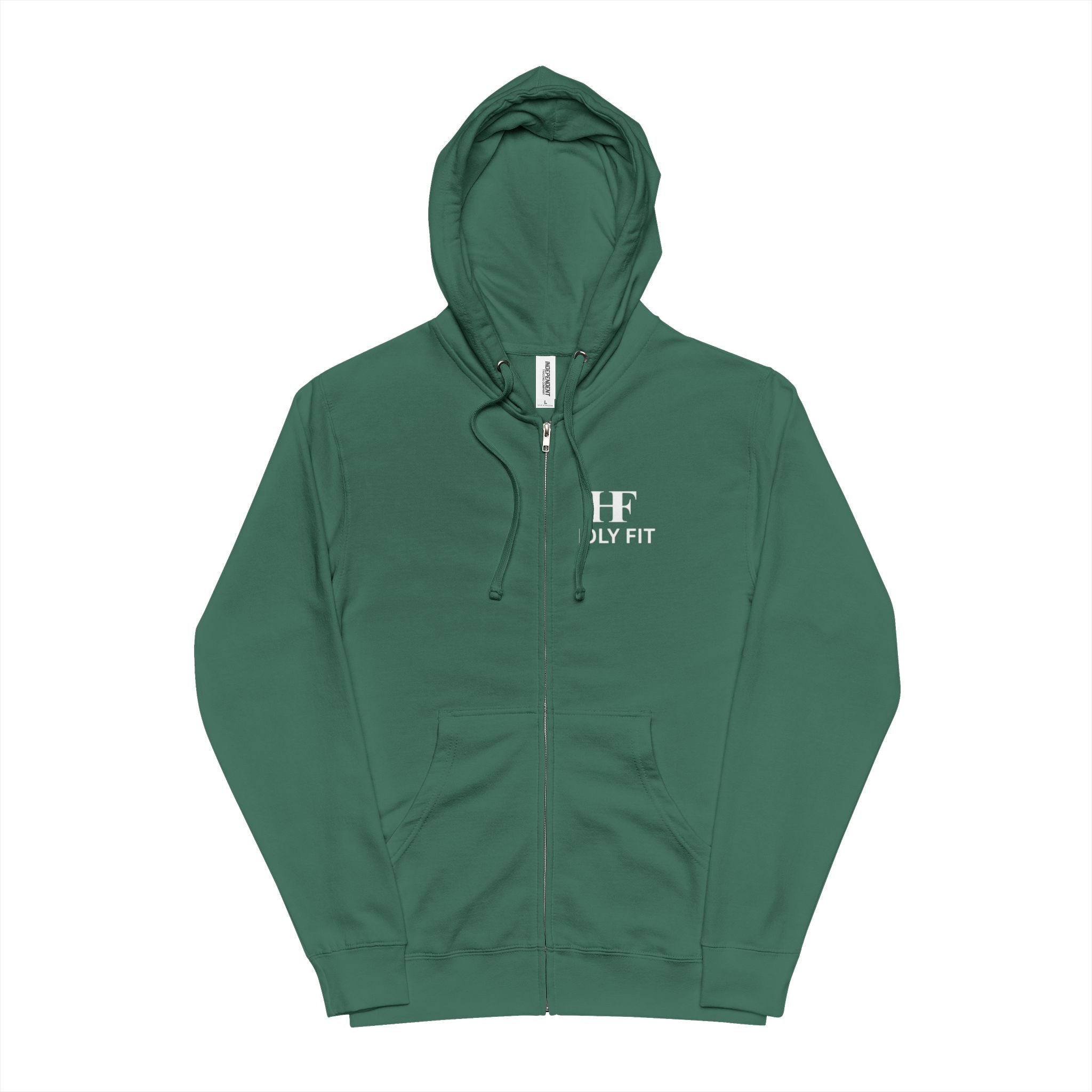 Holy Fit Unisex Fleece Zip Up Hoodie | Motivational Athletic Wear, Fitness Apparel, Cozy Layering Piece
