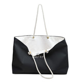 Chic Black Weekender Bag, Stylish Travel Tote for Beach, Gym, Weekend Getaways, Perfect Gift for Her, Travel Essential