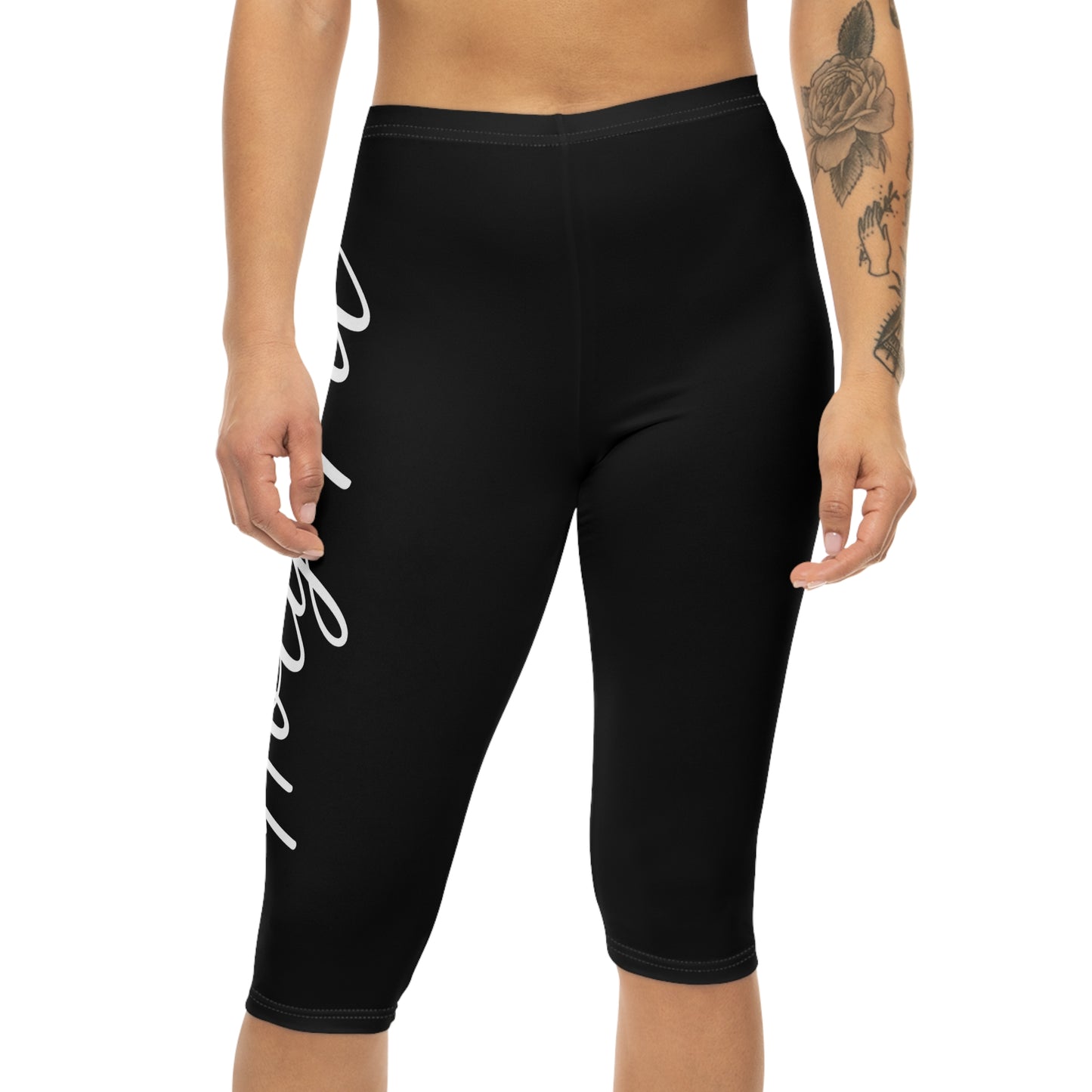 Stylish Women’s Capri Leggings - Motivational Fitness Wear, Yoga Pants, Workout Leggings, Casual Fashion, Comfy Activewear