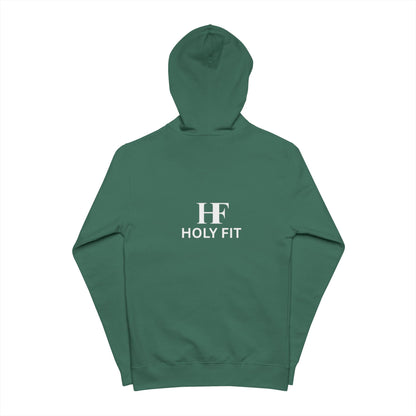 Holy Fit Unisex Fleece Zip Up Hoodie | Motivational Athletic Wear, Fitness Apparel, Cozy Layering Piece