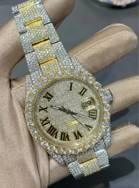 Luxury Men's Stainless Steel Mechanical Watch Diamond Charm Analog Dial Hottest Fashion Accessory Eta Movement