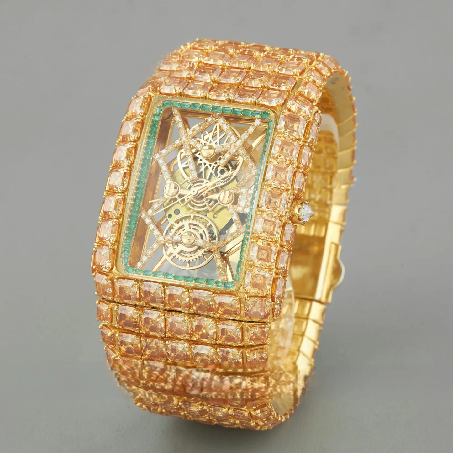 For Certified New Luxury Diamond VVS Moissanite Hip Hop Quartz Stainless Steel 5mm Case Thickness Gold Watch for Men