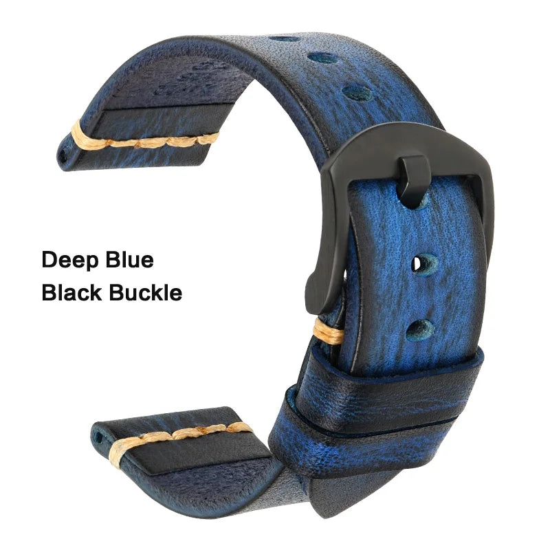 Leather Strap For rolex_watch man Watchband Galaxy Watch Strap 18mm 20mm 22mm 24mm Watch Band Wrist Bracelets Roes Gold Buckle