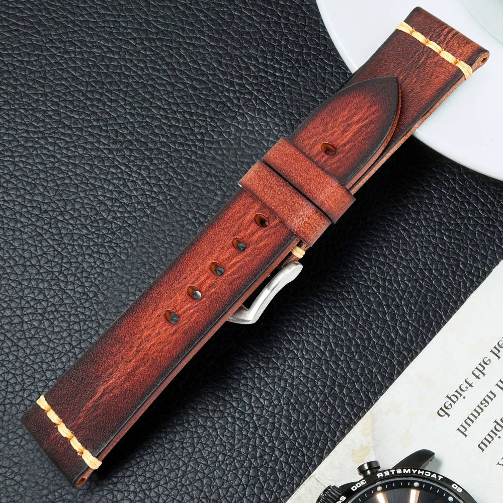 Leather Strap For rolex_watch man Watchband Galaxy Watch Strap 18mm 20mm 22mm 24mm Watch Band Wrist Bracelets Roes Gold Buckle