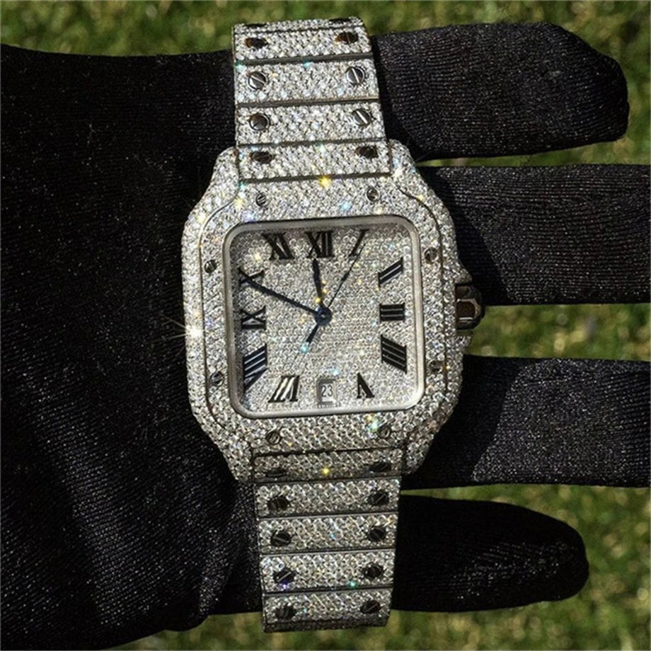 Hip Hop Sport Luxury Iced Out Watch Men Designers Watches Automatic Mechanical VVS D Colour MoissaniteSwiss Movement Watches