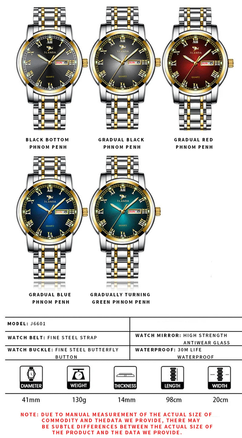 Relojes Hombre Top Brand Watches Men Quartz Business Sport Watches Luxury Gold Stainless Steel Waterproof Date Wrist Watch