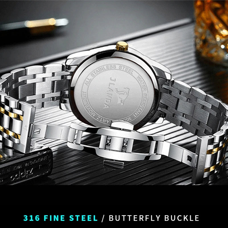 Relojes Hombre Top Brand Watches Men Quartz Business Sport Watches Luxury Gold Stainless Steel Waterproof Date Wrist Watch