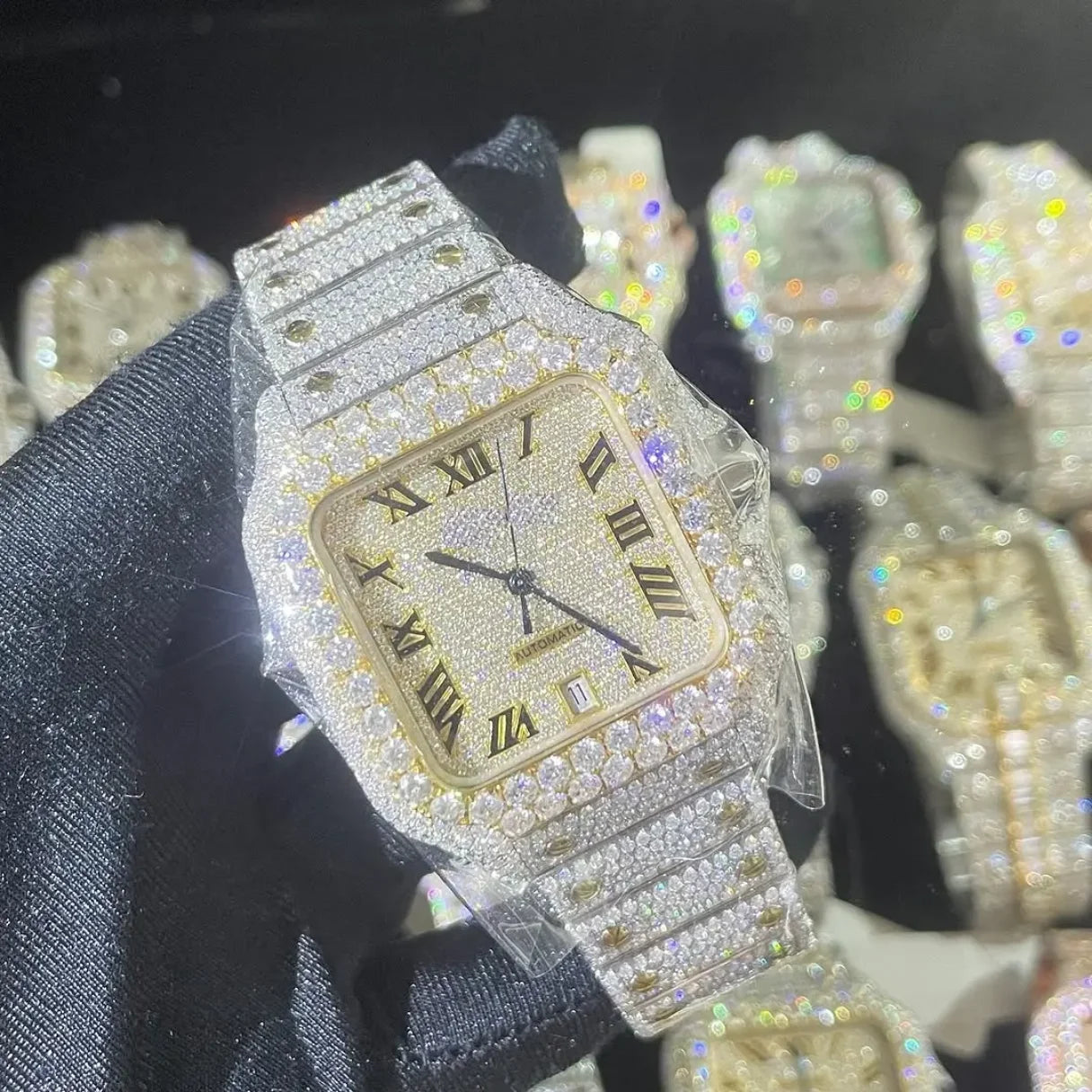 Wholesale Factory VVS Moissanite Diamond Watches Arabian Studded Wrist Iced Out Watch for Gift Hip Hop Iced Out Brand Watches