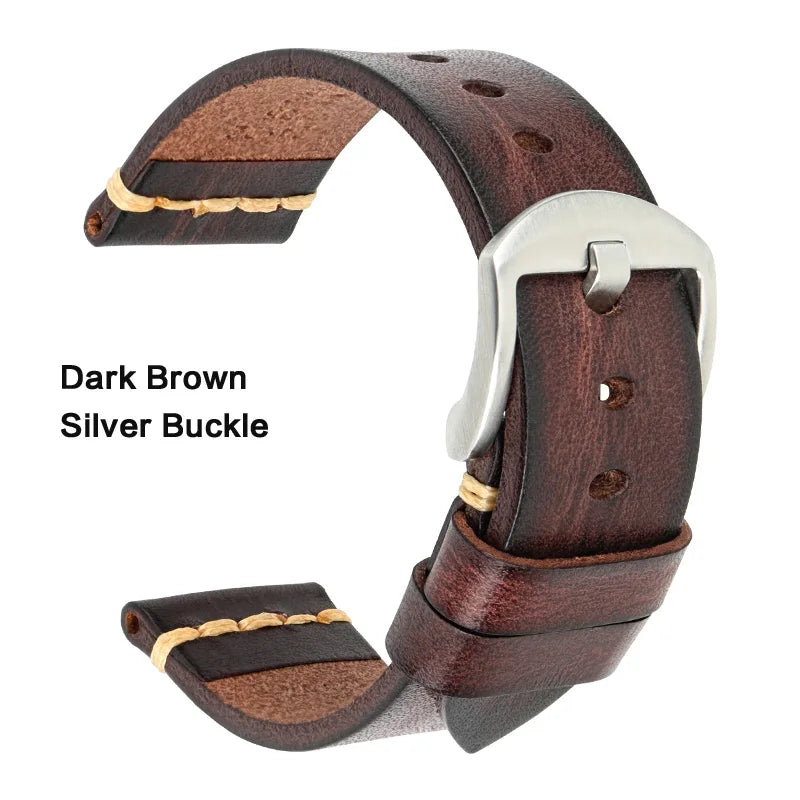 Leather Strap For rolex_watch man Watchband Galaxy Watch Strap 18mm 20mm 22mm 24mm Watch Band Wrist Bracelets Roes Gold Buckle