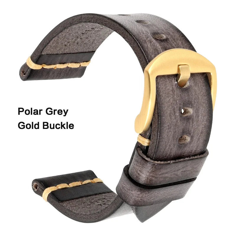 Leather Strap For rolex_watch man Watchband Galaxy Watch Strap 18mm 20mm 22mm 24mm Watch Band Wrist Bracelets Roes Gold Buckle