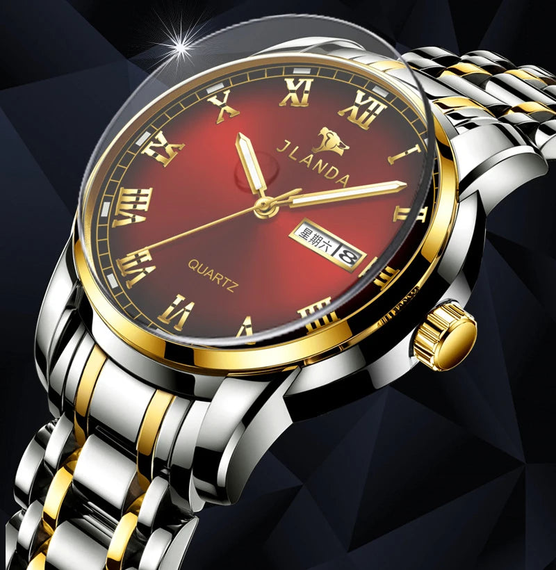 Relojes Hombre Top Brand Watches Men Quartz Business Sport Watches Luxury Gold Stainless Steel Waterproof Date Wrist Watch