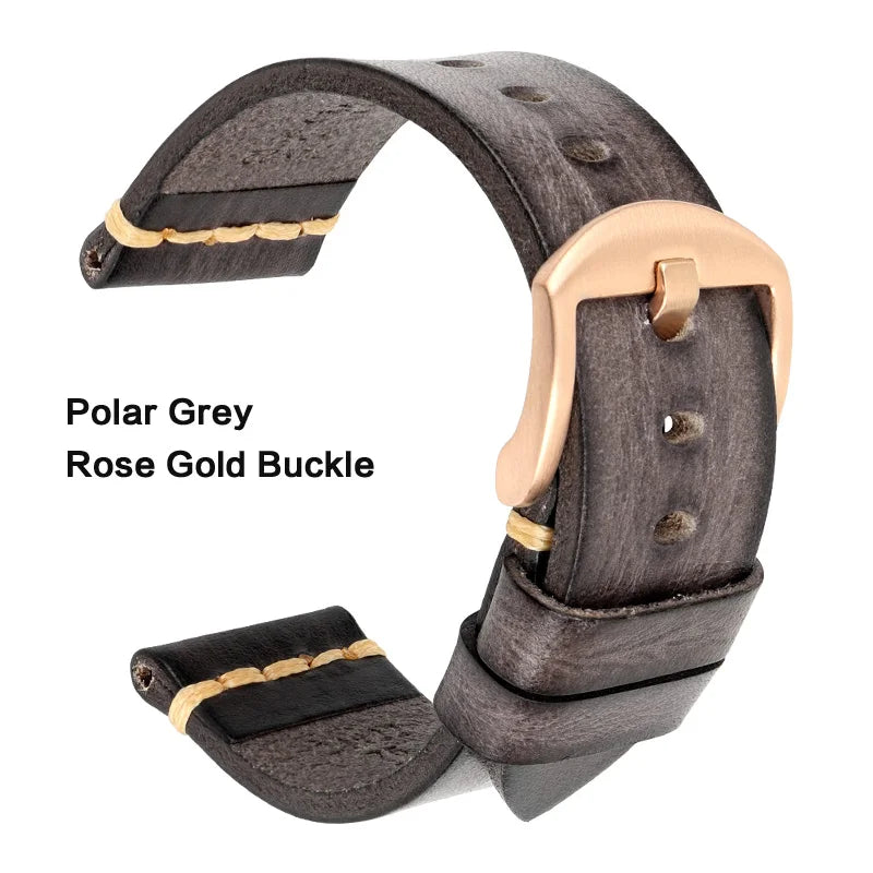 Leather Strap For rolex_watch man Watchband Galaxy Watch Strap 18mm 20mm 22mm 24mm Watch Band Wrist Bracelets Roes Gold Buckle