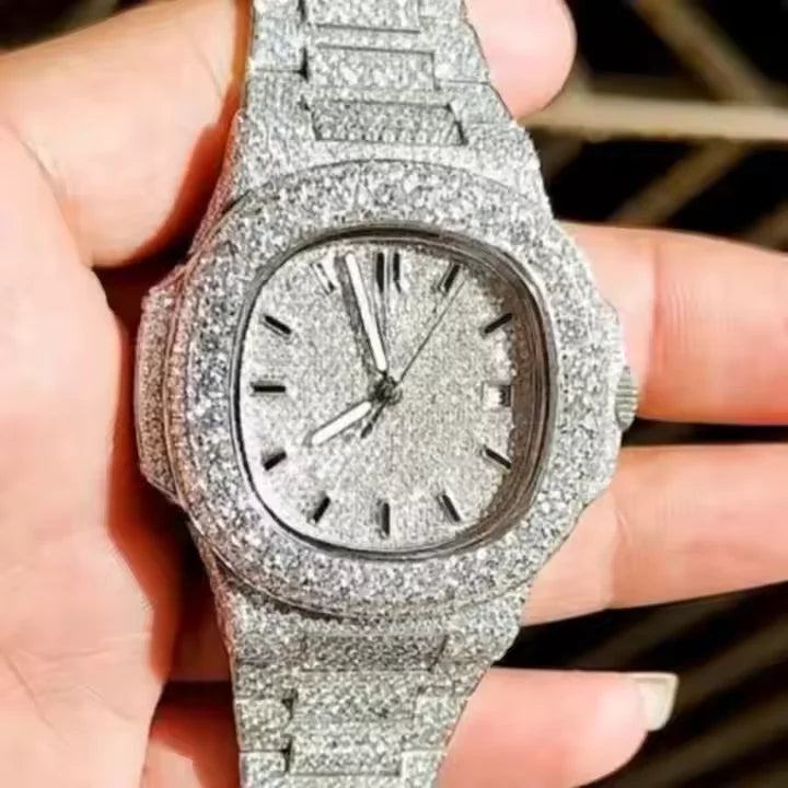 Automatic Mechanical Watches Swiss Movement Luxury Iced Out Watch Men Women Designers Hip Hop VVS D Colour Moissanite Watches