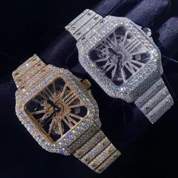 Wholesale Factory VVS Moissanite Diamond Watches Arabian Studded Wrist Iced Out Watch for Gift Hip Hop Iced Out Brand Watches