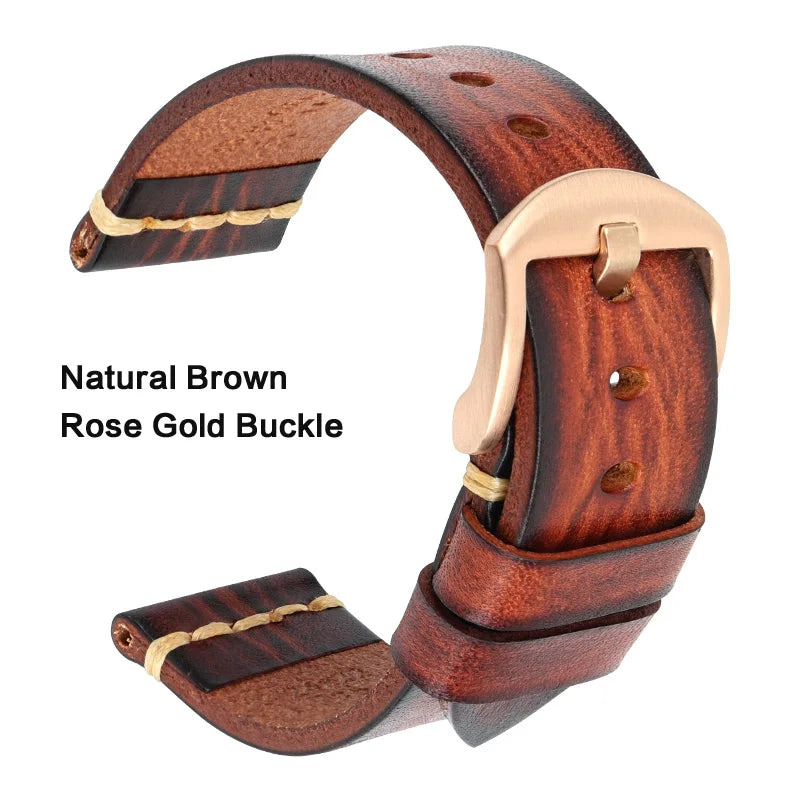 Leather Strap For rolex_watch man Watchband Galaxy Watch Strap 18mm 20mm 22mm 24mm Watch Band Wrist Bracelets Roes Gold Buckle