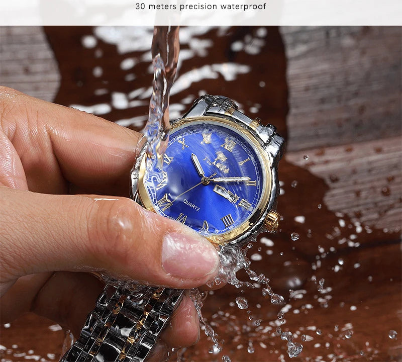 Relojes Hombre Top Brand Watches Men Quartz Business Sport Watches Luxury Gold Stainless Steel Waterproof Date Wrist Watch