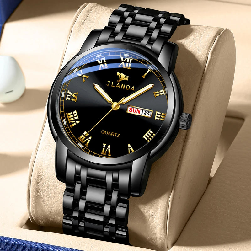 Relojes Hombre Top Brand Watches Men Quartz Business Sport Watches Luxury Gold Stainless Steel Waterproof Date Wrist Watch