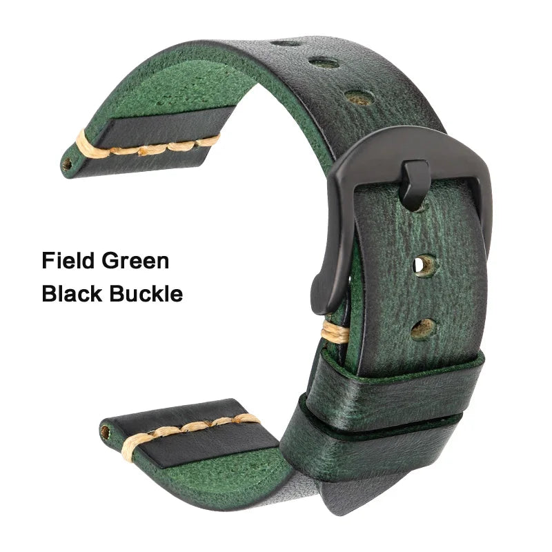 Leather Strap For rolex_watch man Watchband Galaxy Watch Strap 18mm 20mm 22mm 24mm Watch Band Wrist Bracelets Roes Gold Buckle