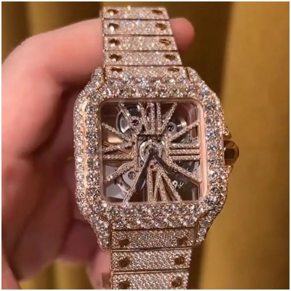 Hip Hop Sport Luxury Iced Out Watch Men Designers Watches Automatic Mechanical VVS D Colour MoissaniteSwiss Movement Watches