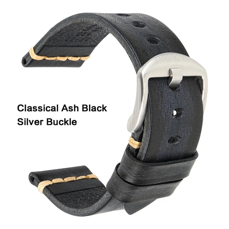 Leather Strap For rolex_watch man Watchband Galaxy Watch Strap 18mm 20mm 22mm 24mm Watch Band Wrist Bracelets Roes Gold Buckle