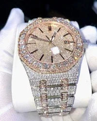Lced Out VVS Moissanite Watches Diamond Automatic Movement Luxury Handmade Fully Ice Out Diamond Hip Hop Watches