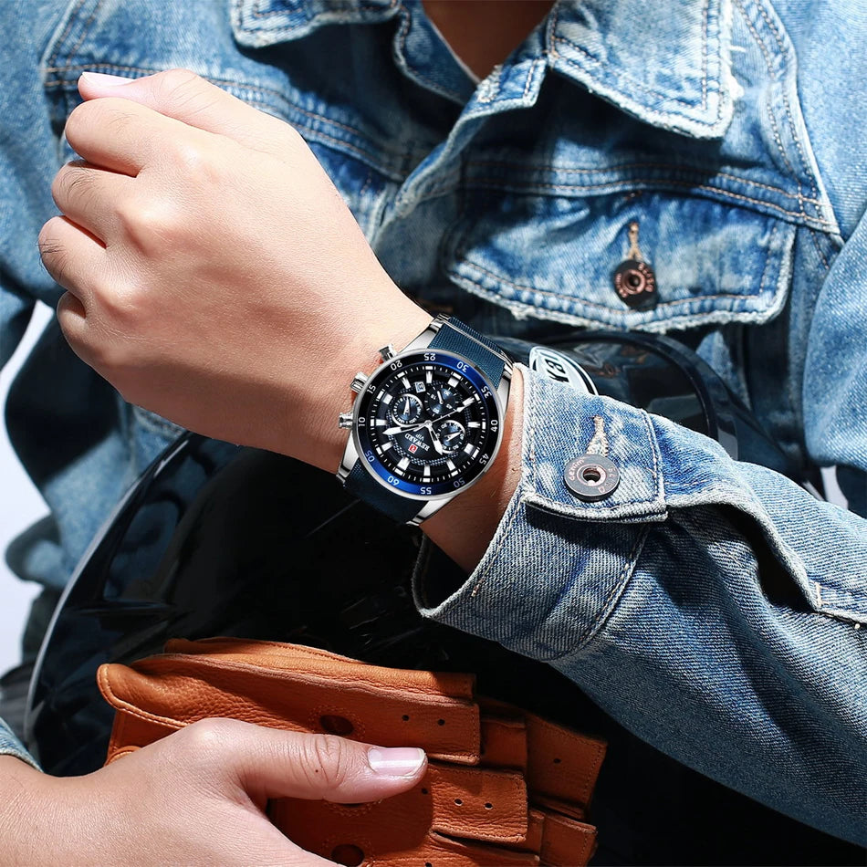 REWARD Big Dial Mens Watches Top Luxury Brand Sport Waterproof Watch Men Chronograph Quartz Clock Automatic Date WristWatches