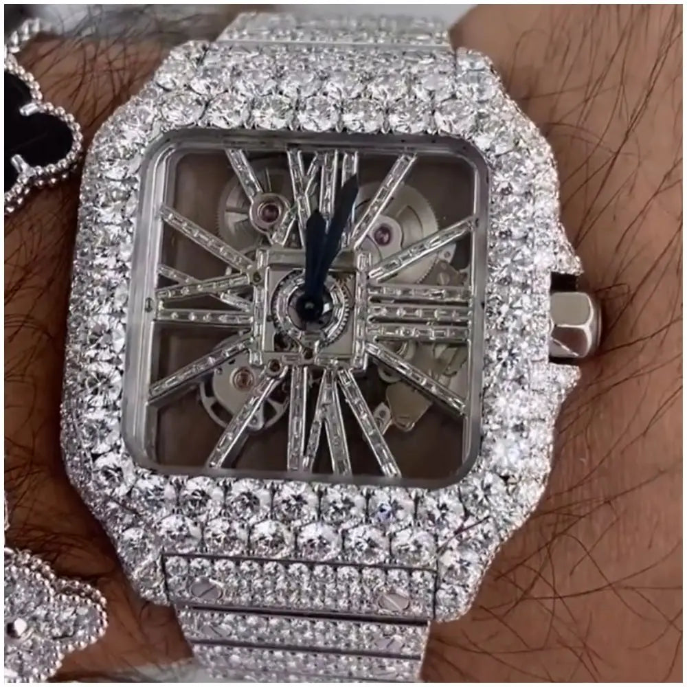 Hip Hop Sport Luxury Iced Out Watch Men Designers Watches Automatic Mechanical VVS D Colour MoissaniteSwiss Movement Watches