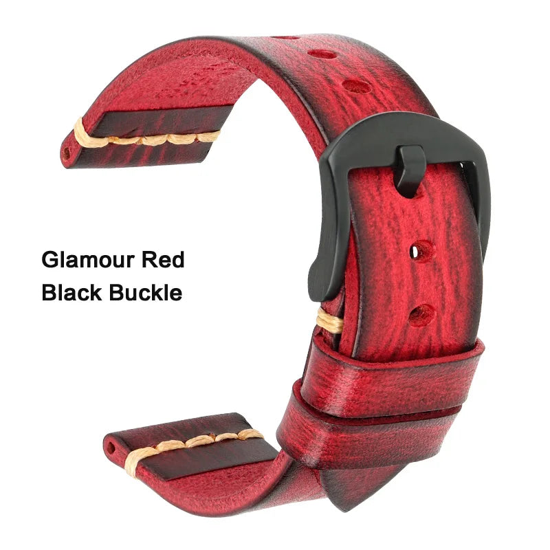 Leather Strap For rolex_watch man Watchband Galaxy Watch Strap 18mm 20mm 22mm 24mm Watch Band Wrist Bracelets Roes Gold Buckle