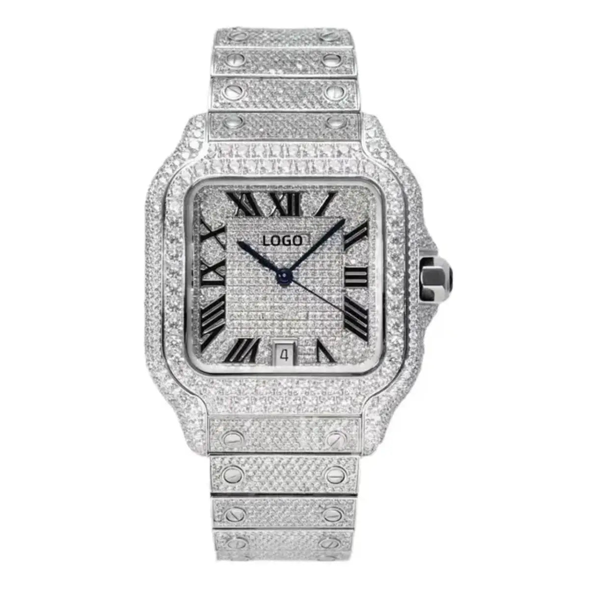 Wholesale Factory VVS Moissanite Diamond Watches Arabian Studded Wrist Iced Out Watch for Gift Hip Hop Iced Out Brand Watches