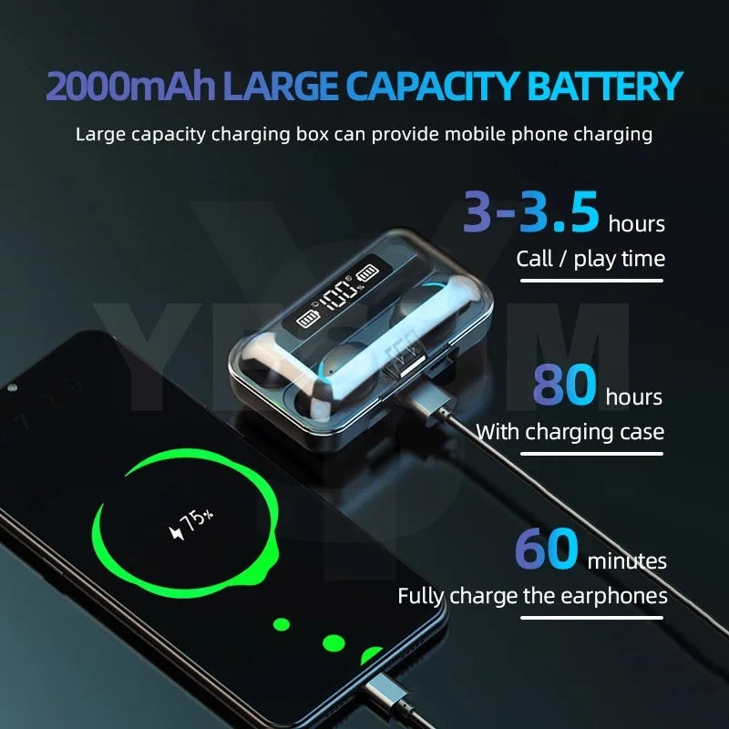 VALDUS in Stock F9 TWS Earbuds Fones De Ouvido Auriculares F9-5c Audifonos Headphones Powerbank Wireless Earphones