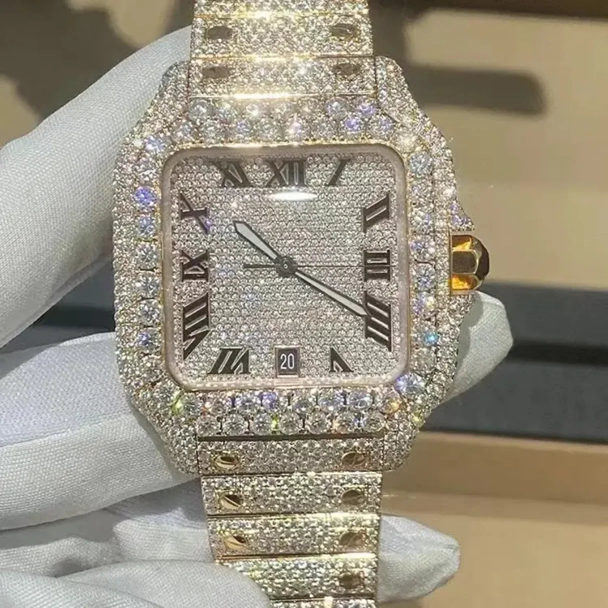 Wholesale Factory VVS Moissanite Diamond Watches Arabian Studded Wrist Iced Out Watch for Gift Hip Hop Iced Out Brand Watches