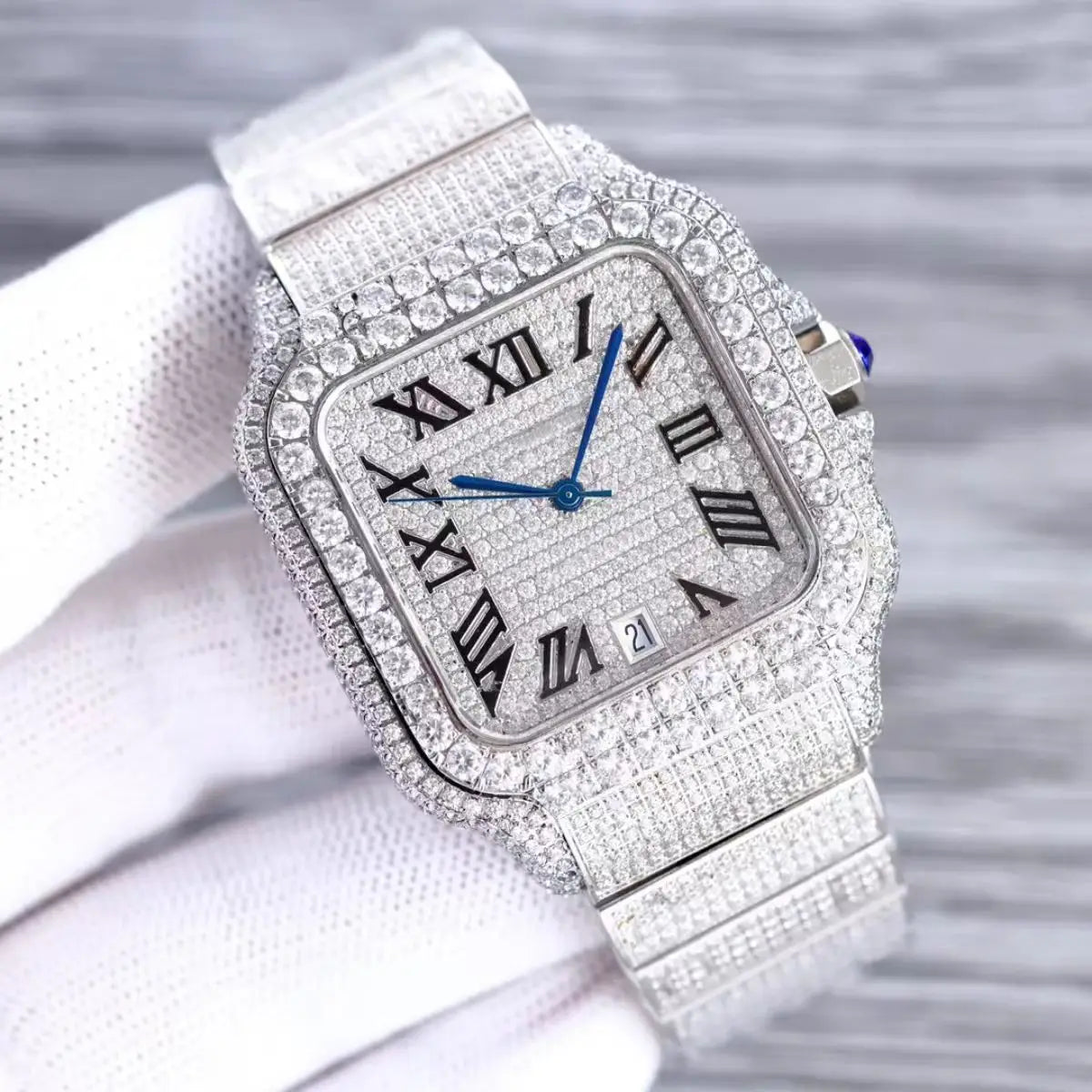 Wholesale Factory VVS Moissanite Diamond Watches Arabian Studded Wrist Iced Out Watch for Gift Hip Hop Iced Out Brand Watches