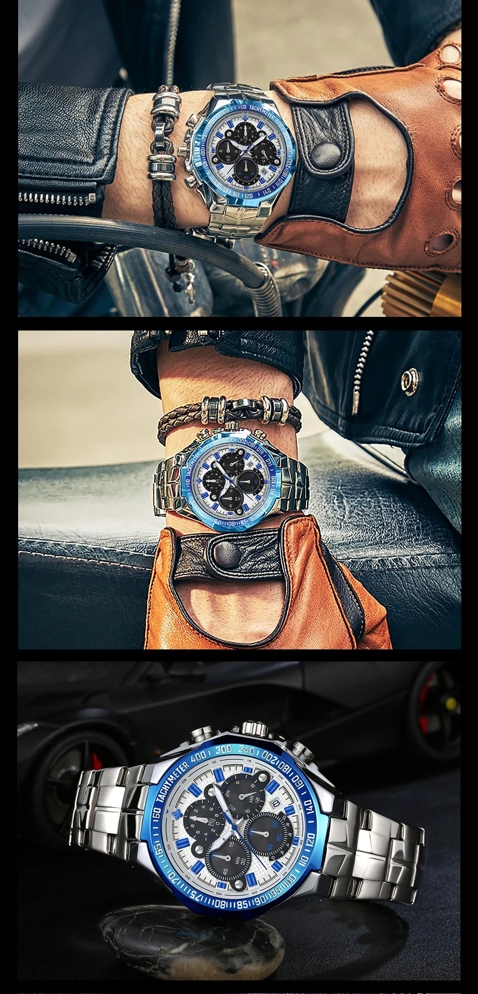 Relogio Masculino WWOOR Mens Watches 2024 Top Brand Luxury Wrist Watches For Men Gold Big Golden Male Chronograph Wristwatch Man