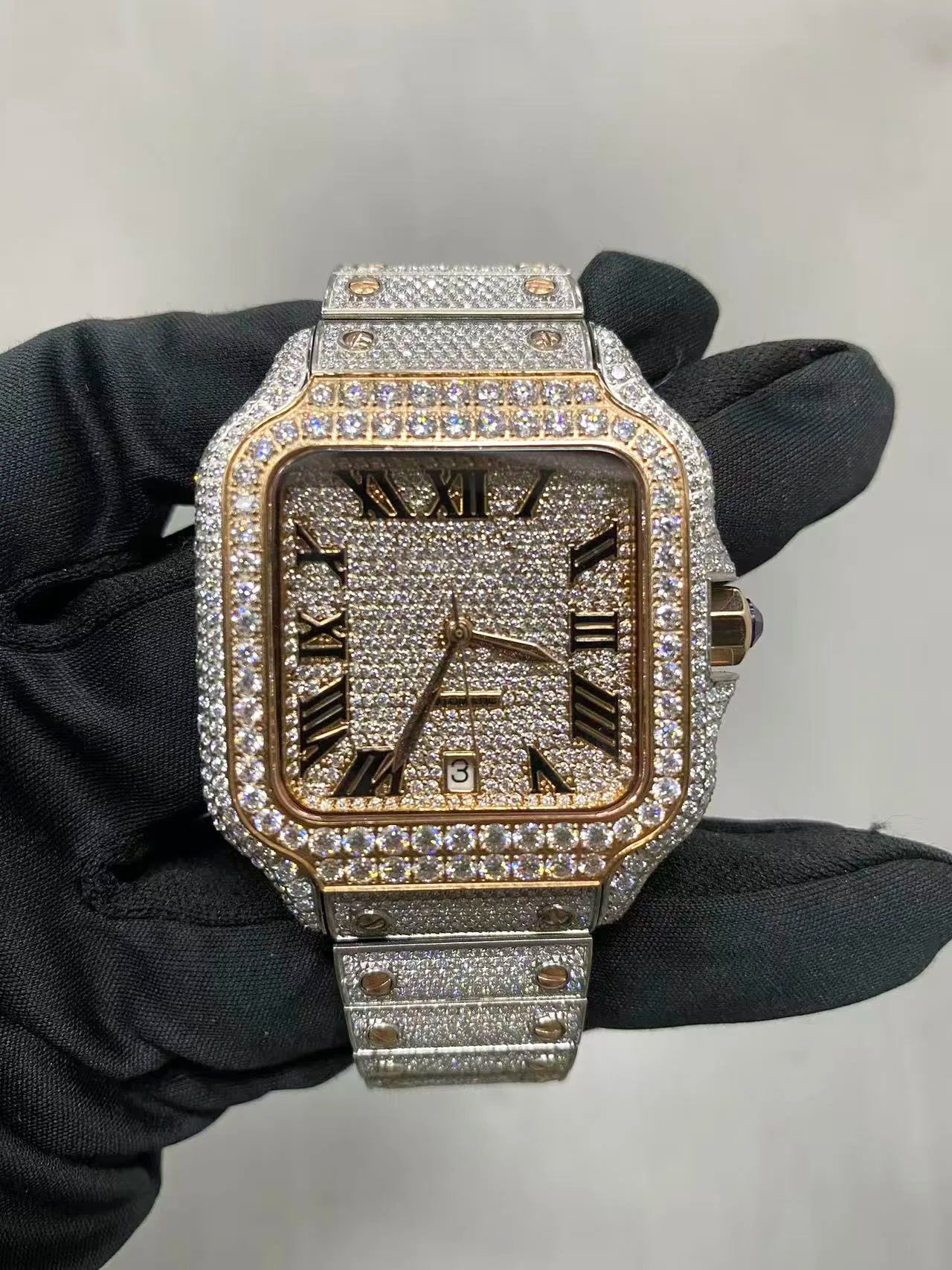 Wholesale Sport Luxury Iced Out Watches Men Women Hip Hop VVS D Colour Moissanite Watches Automatic Mechanical Watches