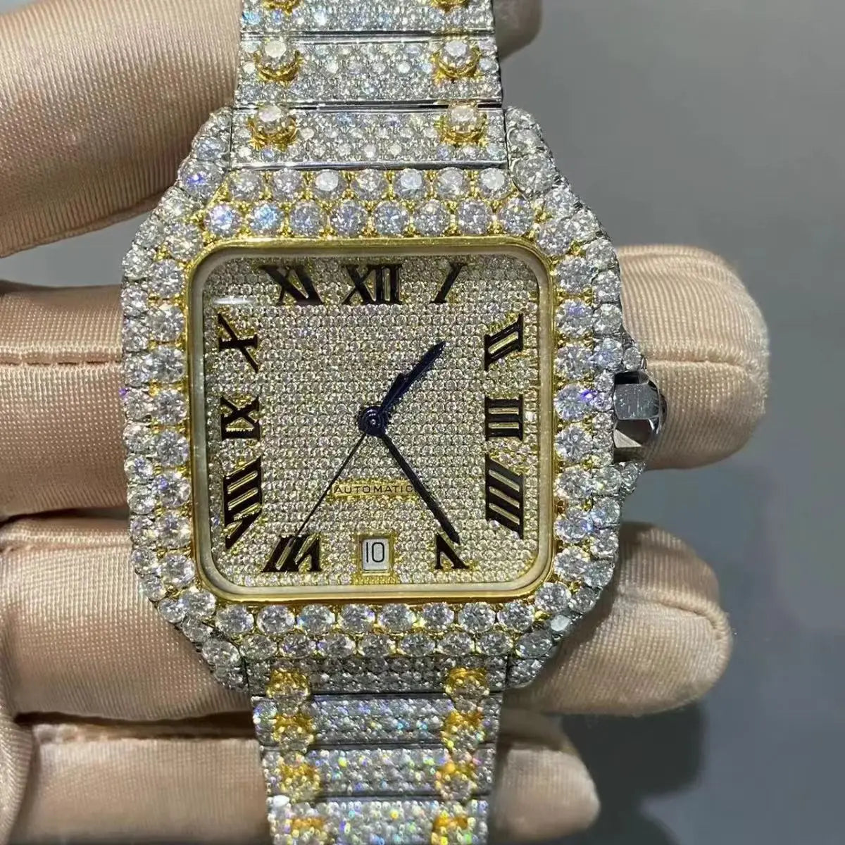 Wholesale Factory VVS Moissanite Diamond Watches Arabian Studded Wrist Iced Out Watch for Gift Hip Hop Iced Out Brand Watches