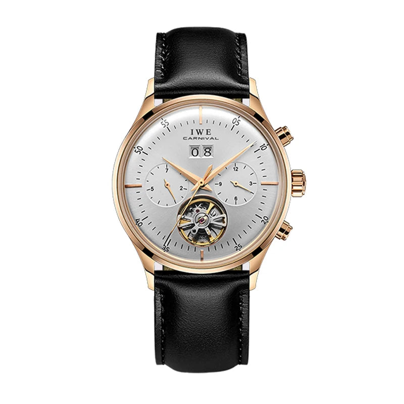 Montre Homme Luxury Brand Watches for Men Automatic Self Winding Mens Watch Leather Date Waterproof Men Mechanical Wristwatches