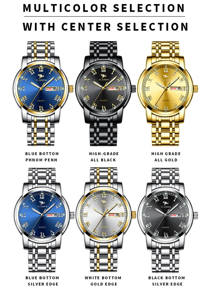 Relojes Hombre Top Brand Watches Men Quartz Business Sport Watches Luxury Gold Stainless Steel Waterproof Date Wrist Watch