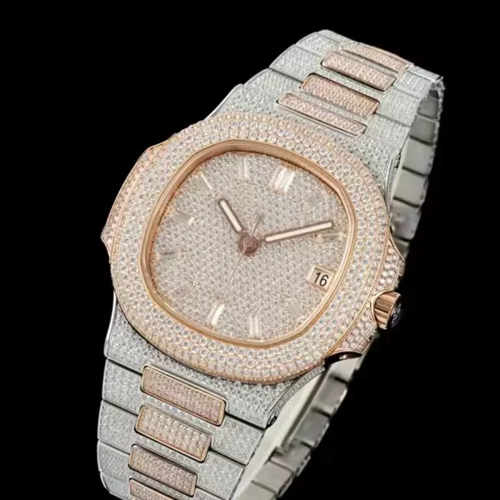 Automatic Mechanical Watches Swiss Movement Luxury Iced Out Watch Men Women Designers Hip Hop VVS D Colour Moissanite Watches