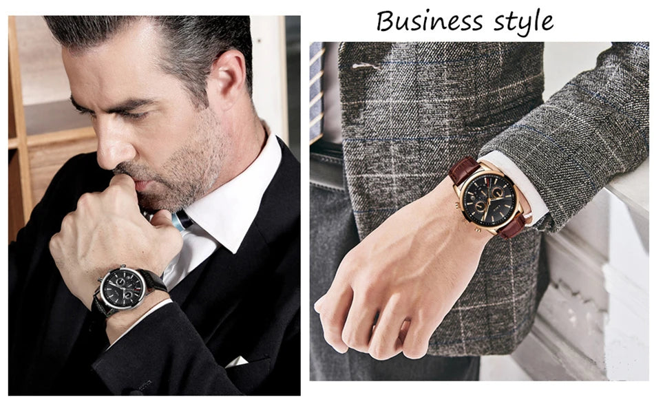 2023 New Mens Watches LIGE Top Brand Leather Chronograph Waterproof Sport Automatic Date Quartz Watch For Men Relogio Masculino