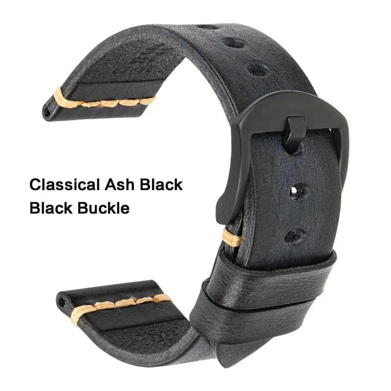 Leather Strap For rolex_watch man Watchband Galaxy Watch Strap 18mm 20mm 22mm 24mm Watch Band Wrist Bracelets Roes Gold Buckle